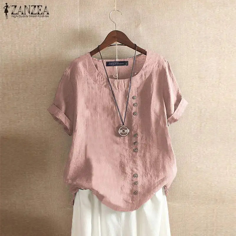 Elegant Cotton Women's Summer Blouse