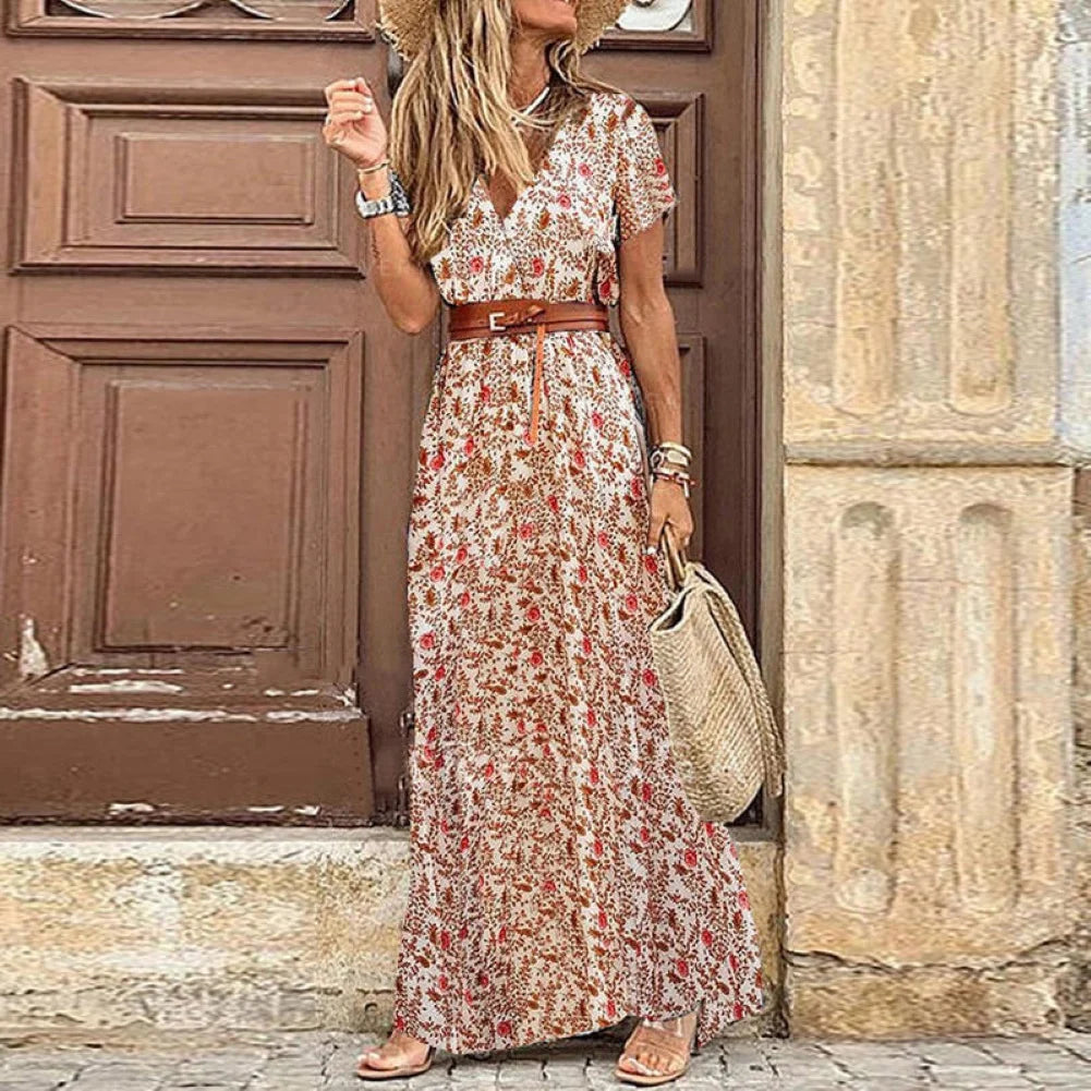 Boho Women Paisley Print with belt