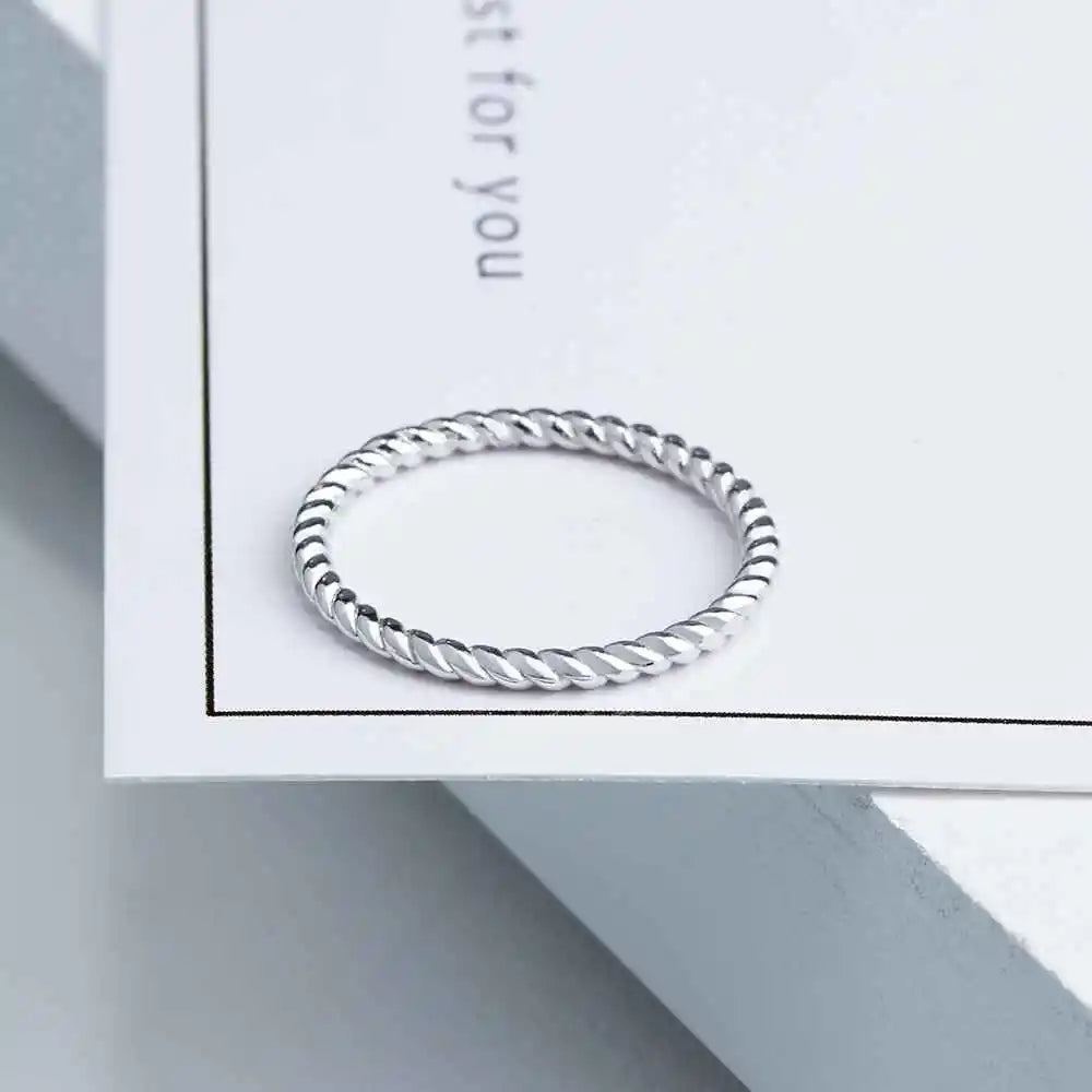 Sterling Sliver Rope Shape Ring