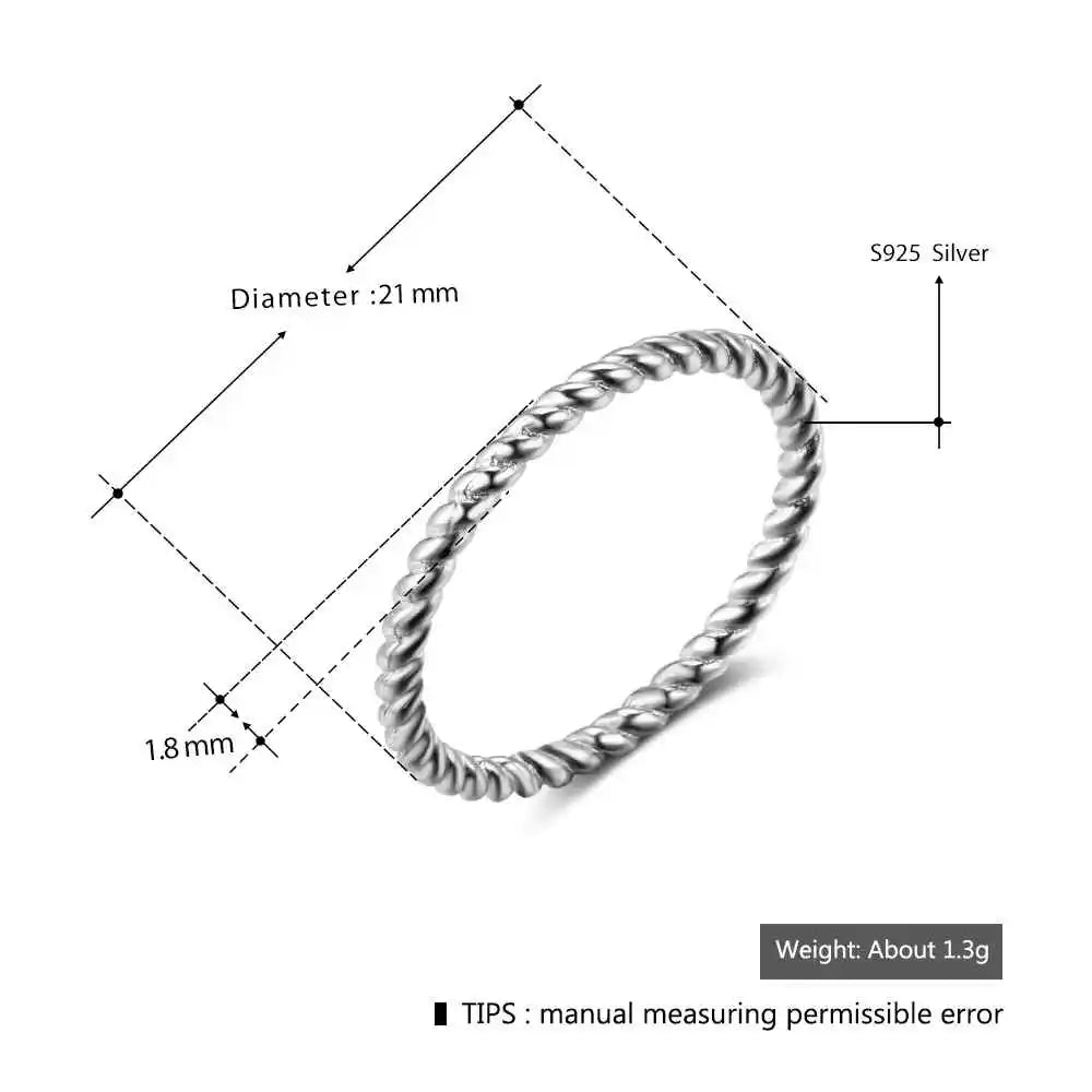 Sterling Sliver Rope Shape Ring