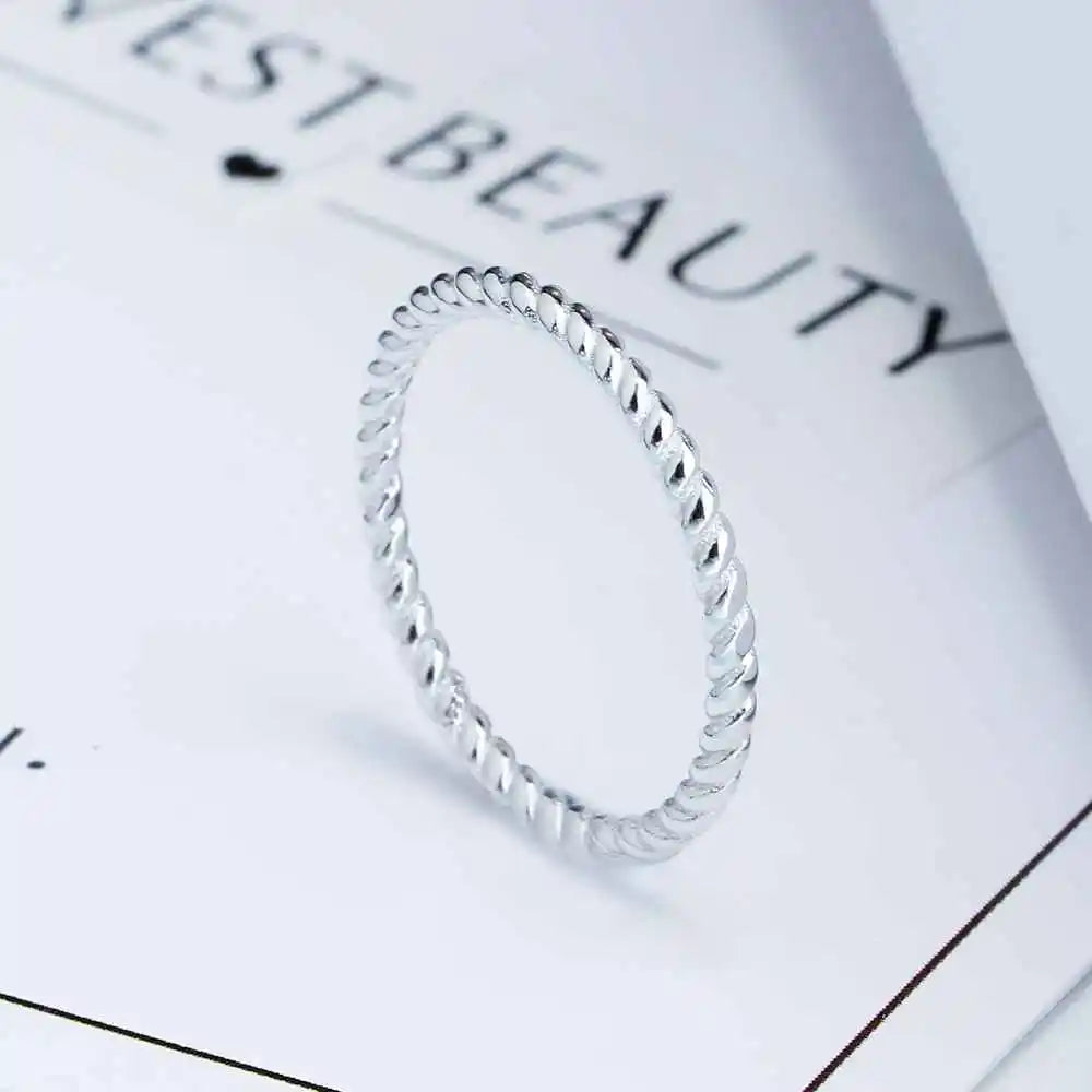 Sterling Sliver Rope Shape Ring