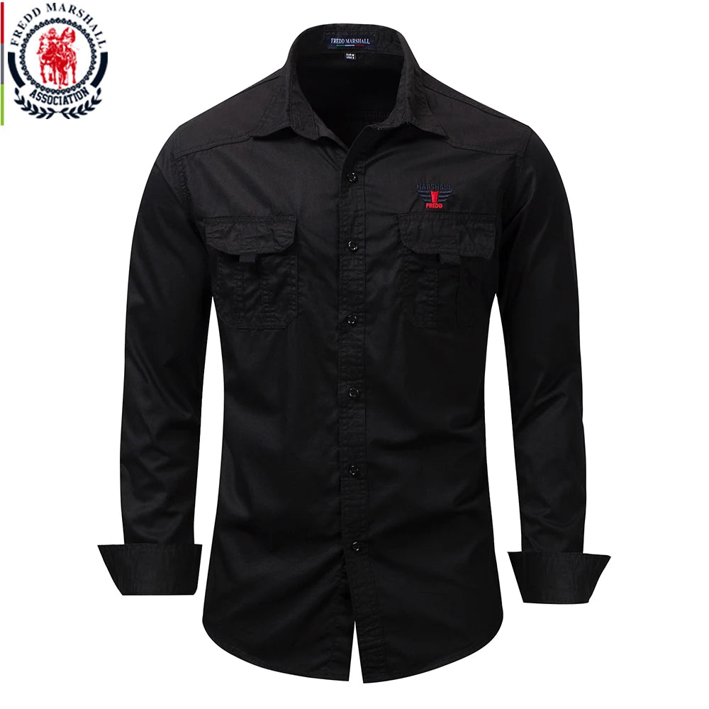 Casual Basic Denim Business Work Shirt