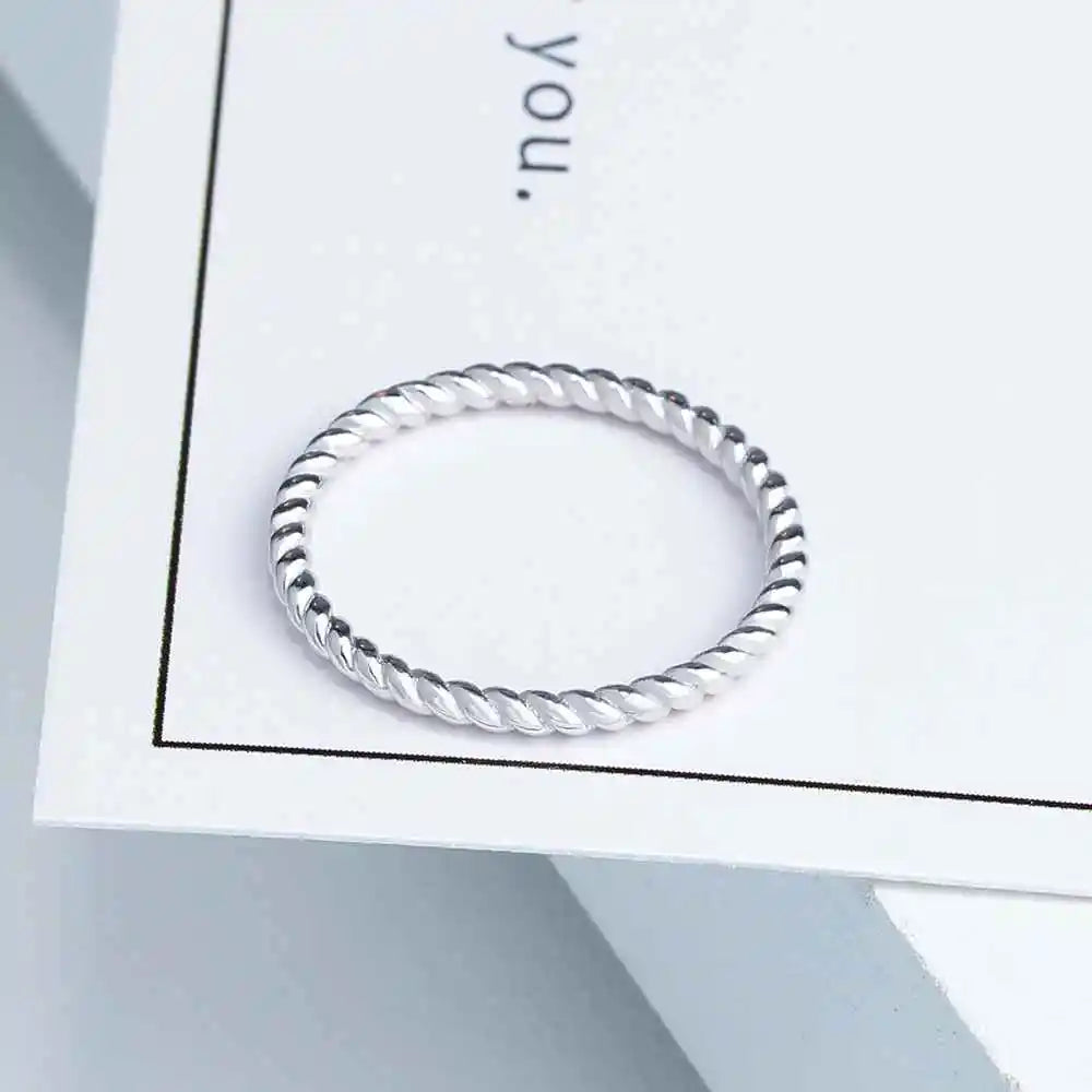 Sterling Sliver Rope Shape Ring