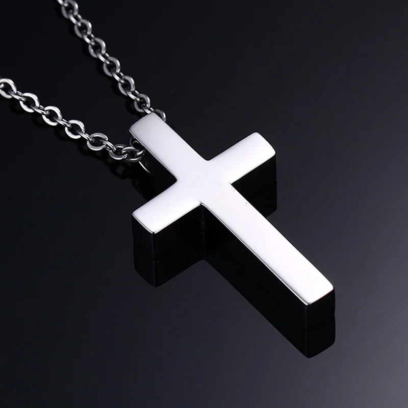 Vnox Classic Blank Cross Necklaces