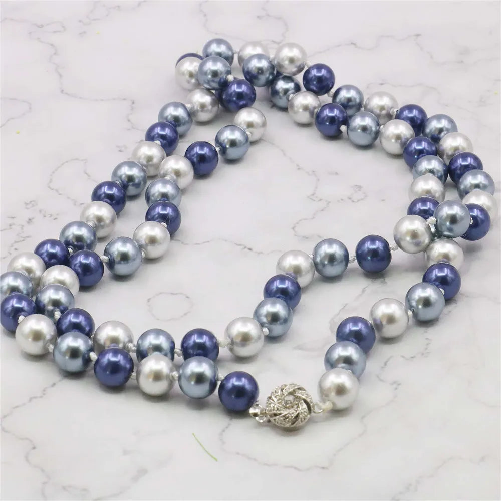 New Fashion! 35"10 12mm South Sea Shell Pearl Necklace