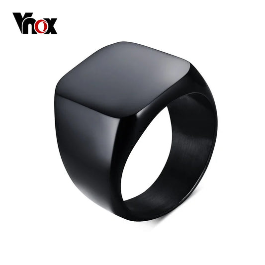 Smooth Men's Black Rock Punk Ring