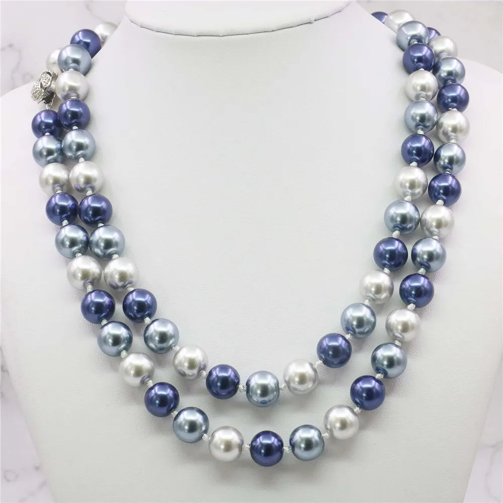 New Fashion! 35"10 12mm South Sea Shell Pearl Necklace