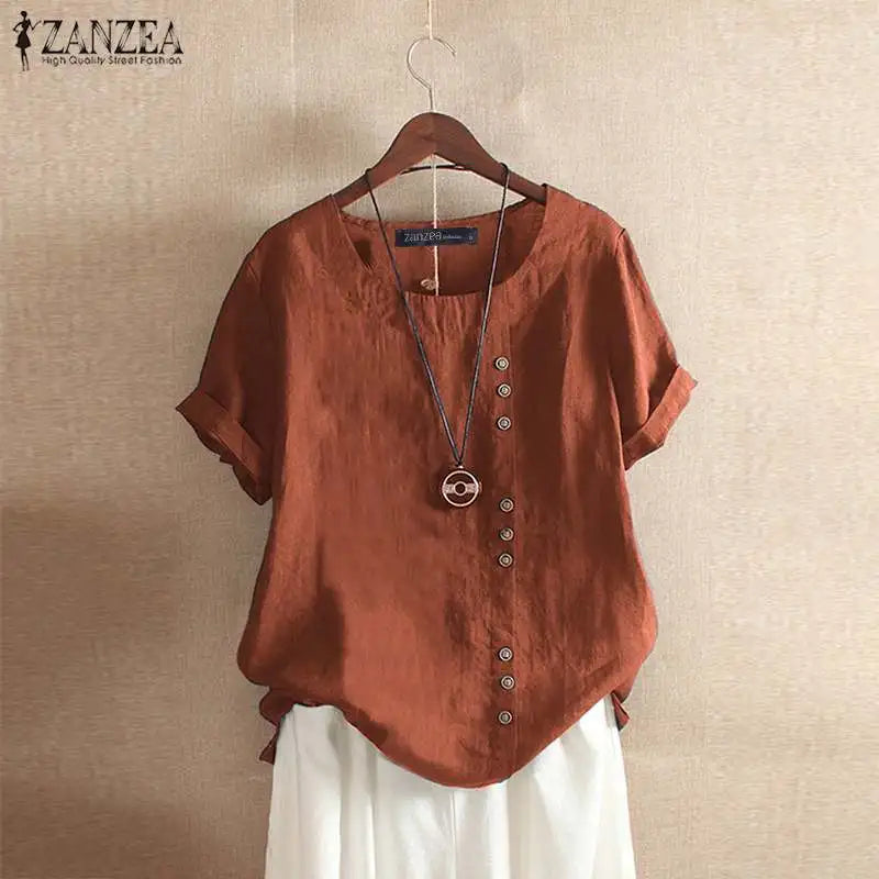 Elegant Cotton Women's Summer Blouse