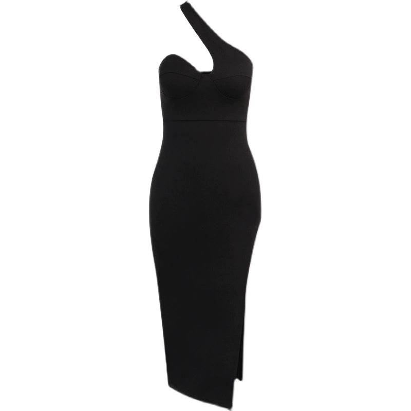 Instahot Design Split Black Dress Halter