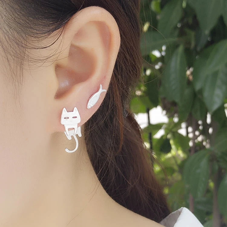 Cat Fish Stud Earrings