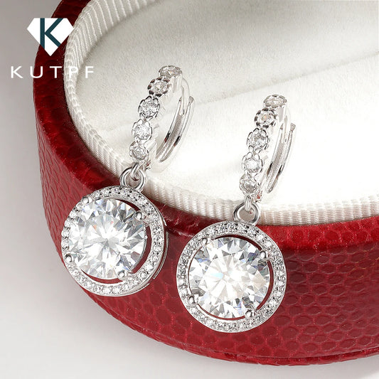 3 Carat Moissanite Hoop Earrings