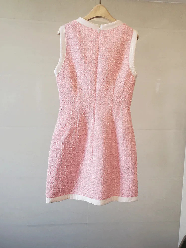 Sweet Girls Pink Tweed Dress