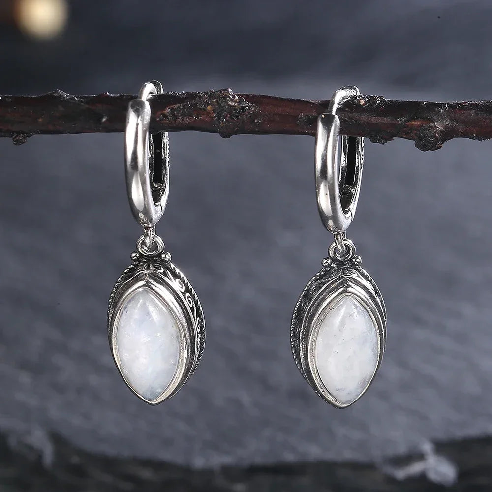 Natural Moonstone Pendant Earrings