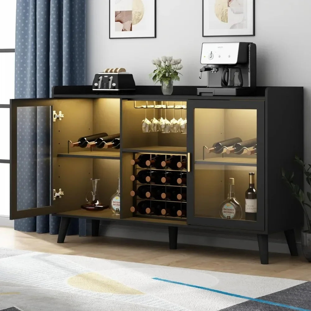 Wine Bar Cabinet with LED Light