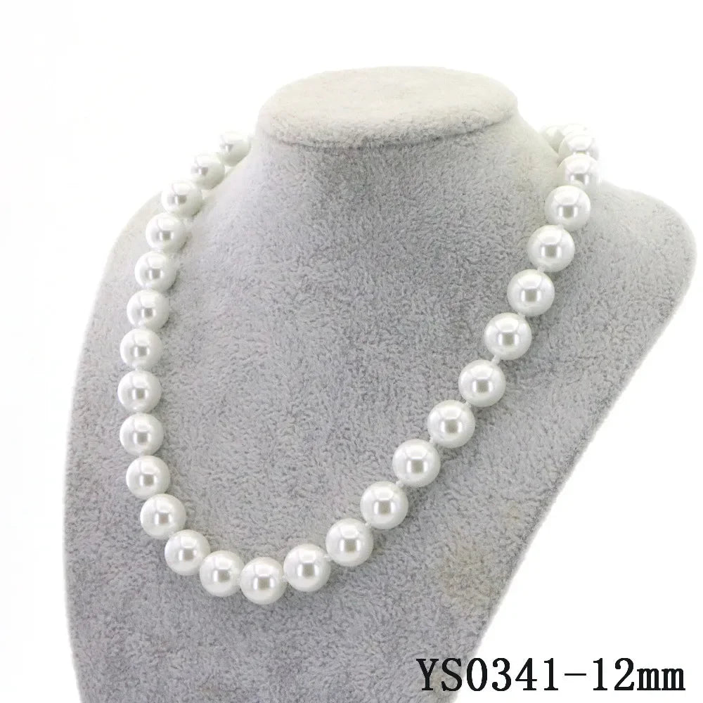 Big Pearl Necklaces 8-16mm Beads White Shell Pearl