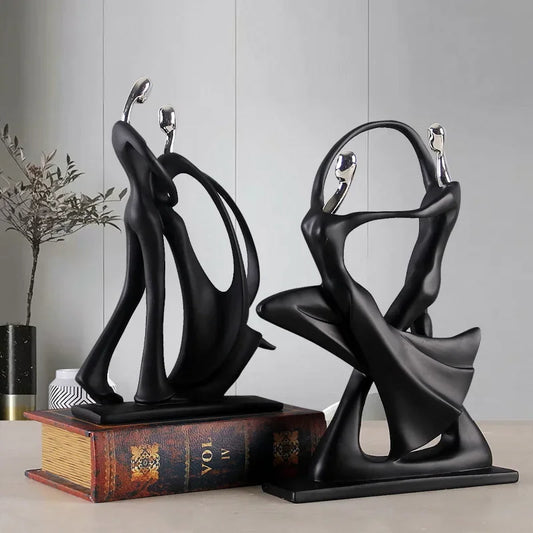 Nordic Art Dancing Couple Resin Figurines