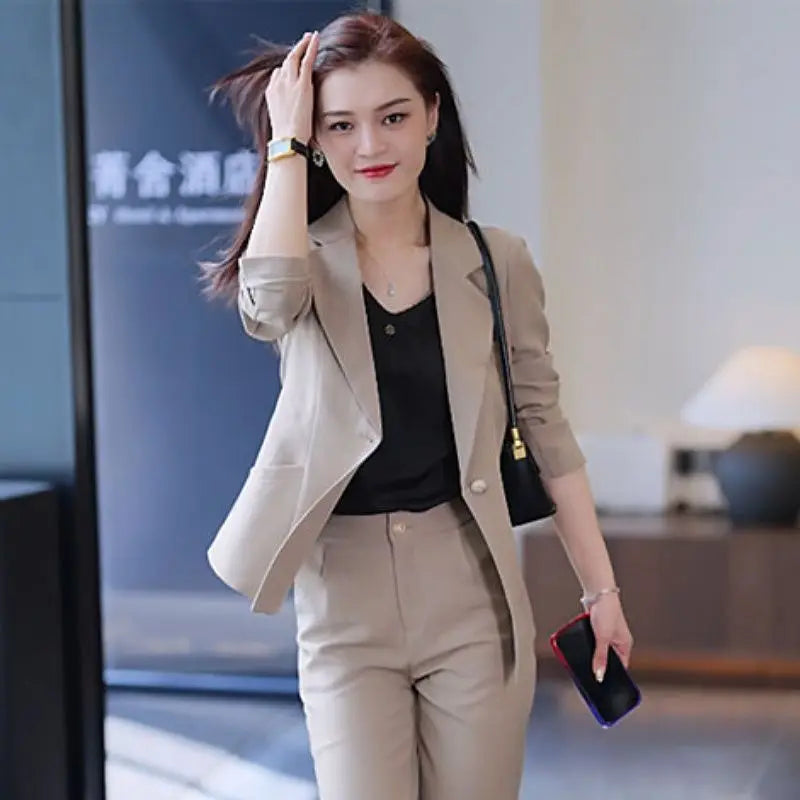 Slim Fit Two Piece  Women's Pants Set