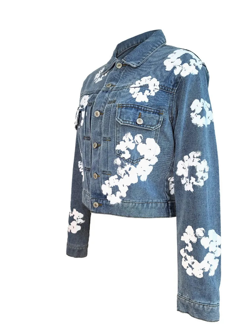 Floral Print Denim Jacket