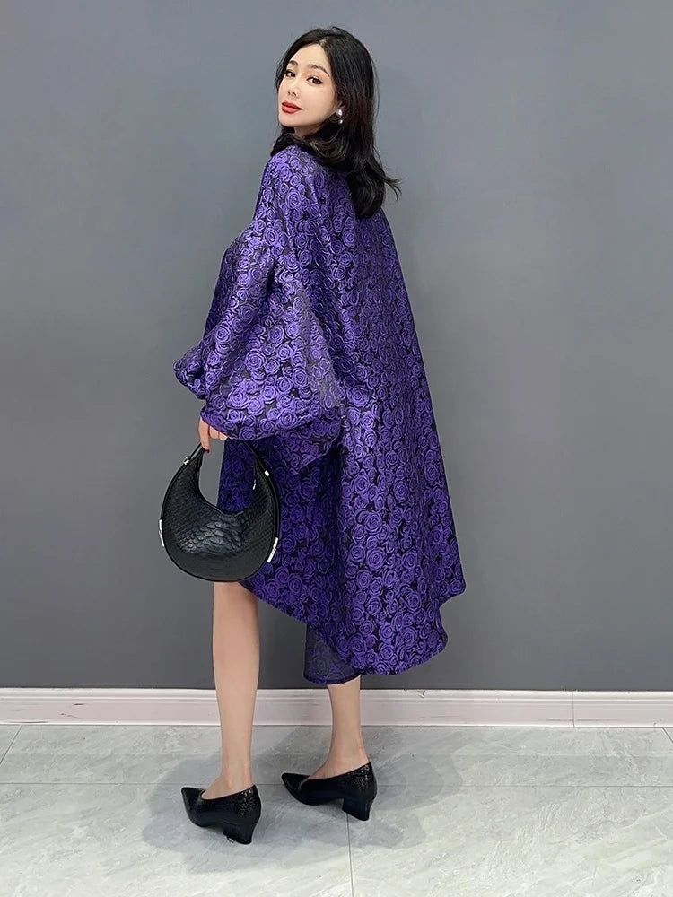 Flower Trendy Dress Purple