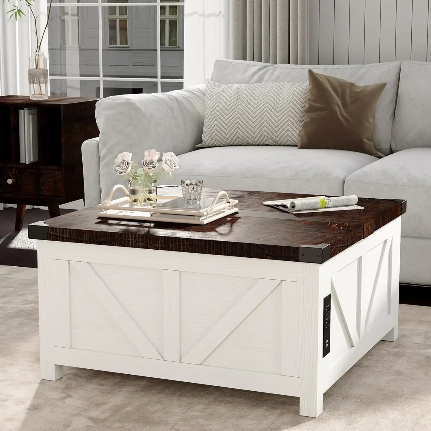 Farmhouse Lift Top Coffee Table with Storage