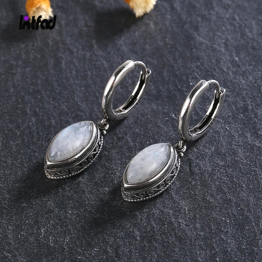 Natural Moonstone Pendant Earrings