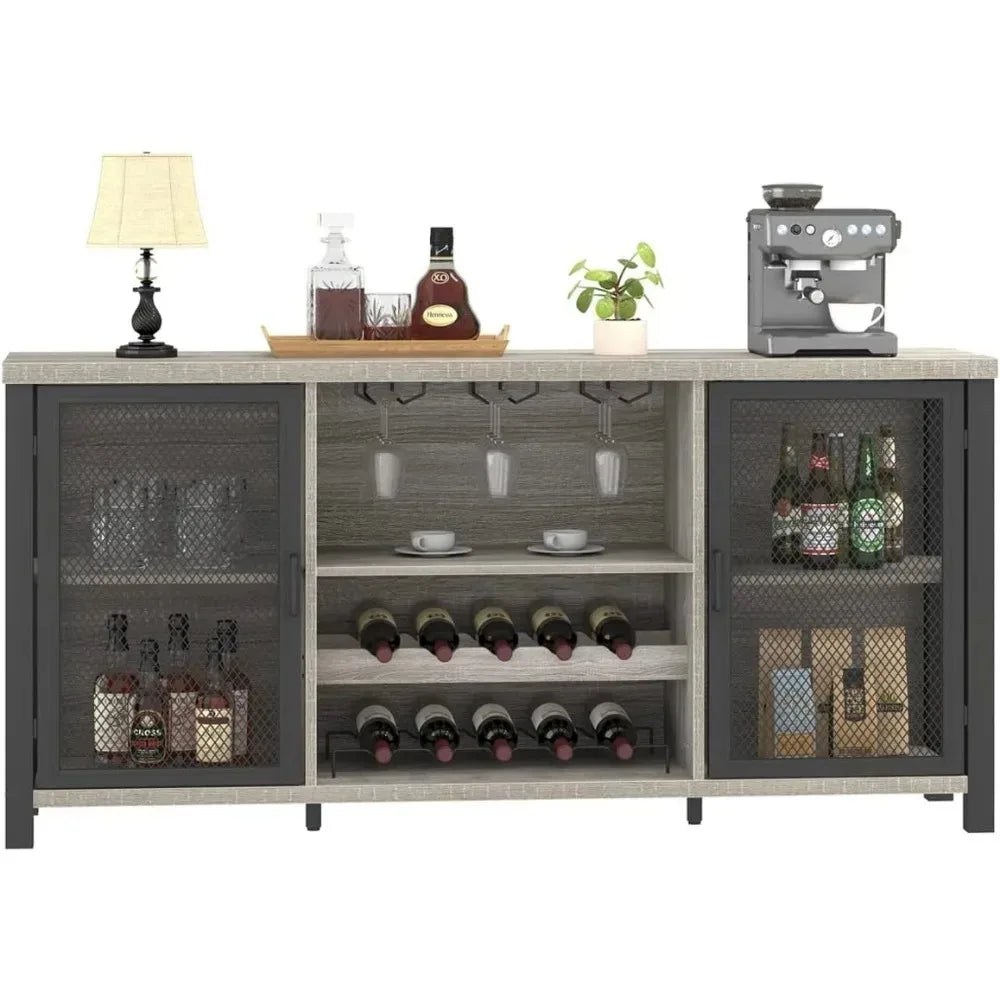 Industrial Wine Bar Cabinet, Sideboard