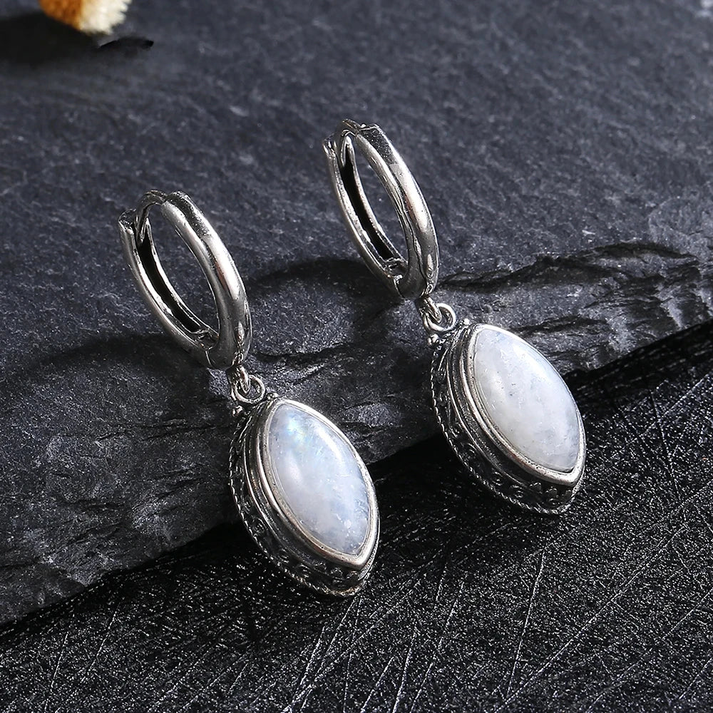 Natural Moonstone Pendant Earrings