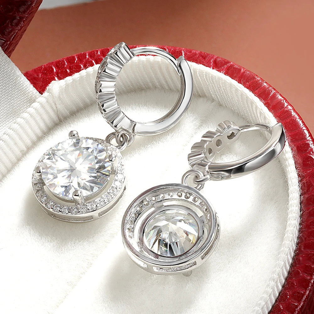 3 Carat Moissanite Hoop Earrings