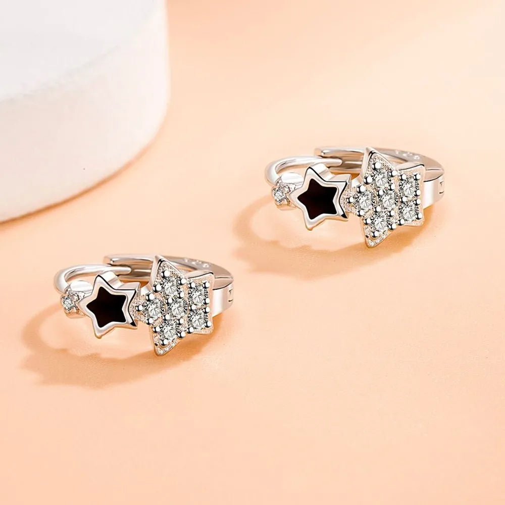 Black Five-pointed Star Earrings