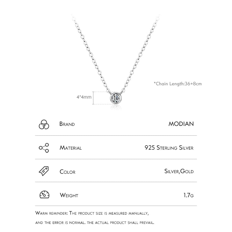 Sterling Silver Simple 4mmChain Pendant Necklace