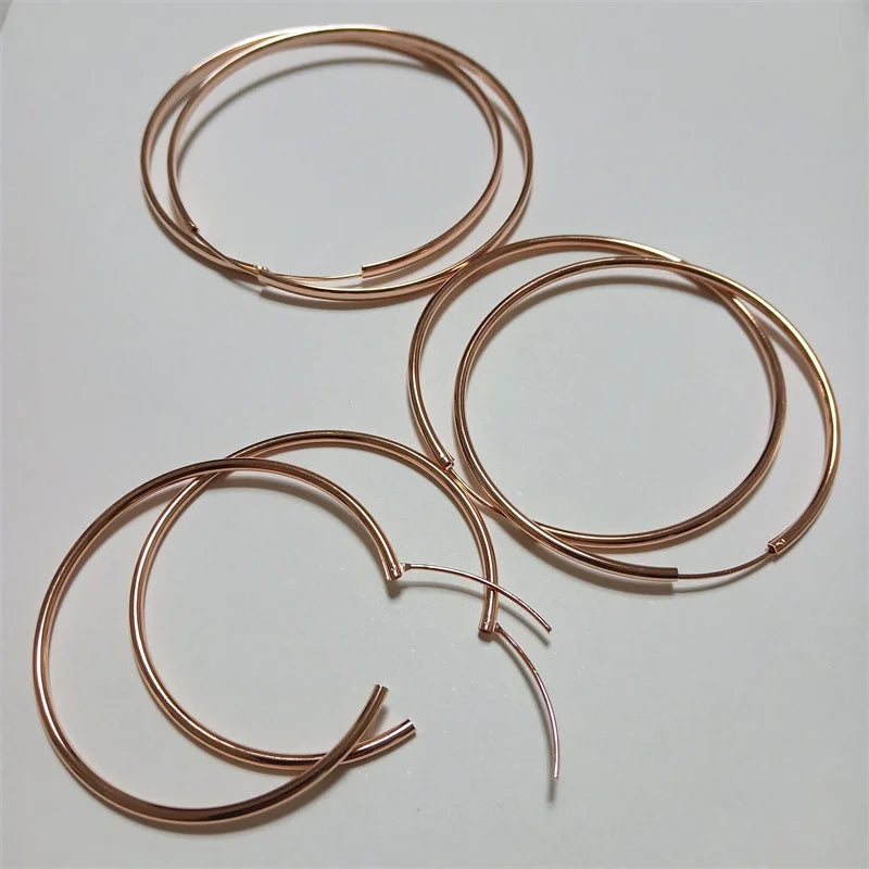 New Rose Gold Big Hoop Earrings