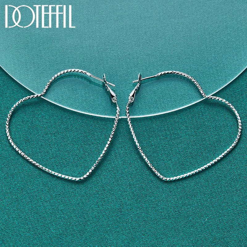 50mm Heart Hoop Earrings