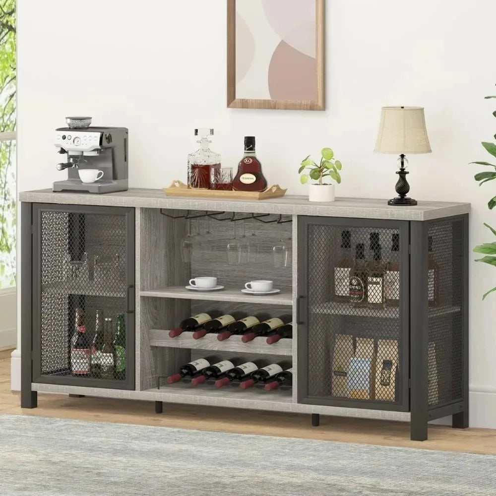 Industrial Wine Bar Cabinet, Sideboard