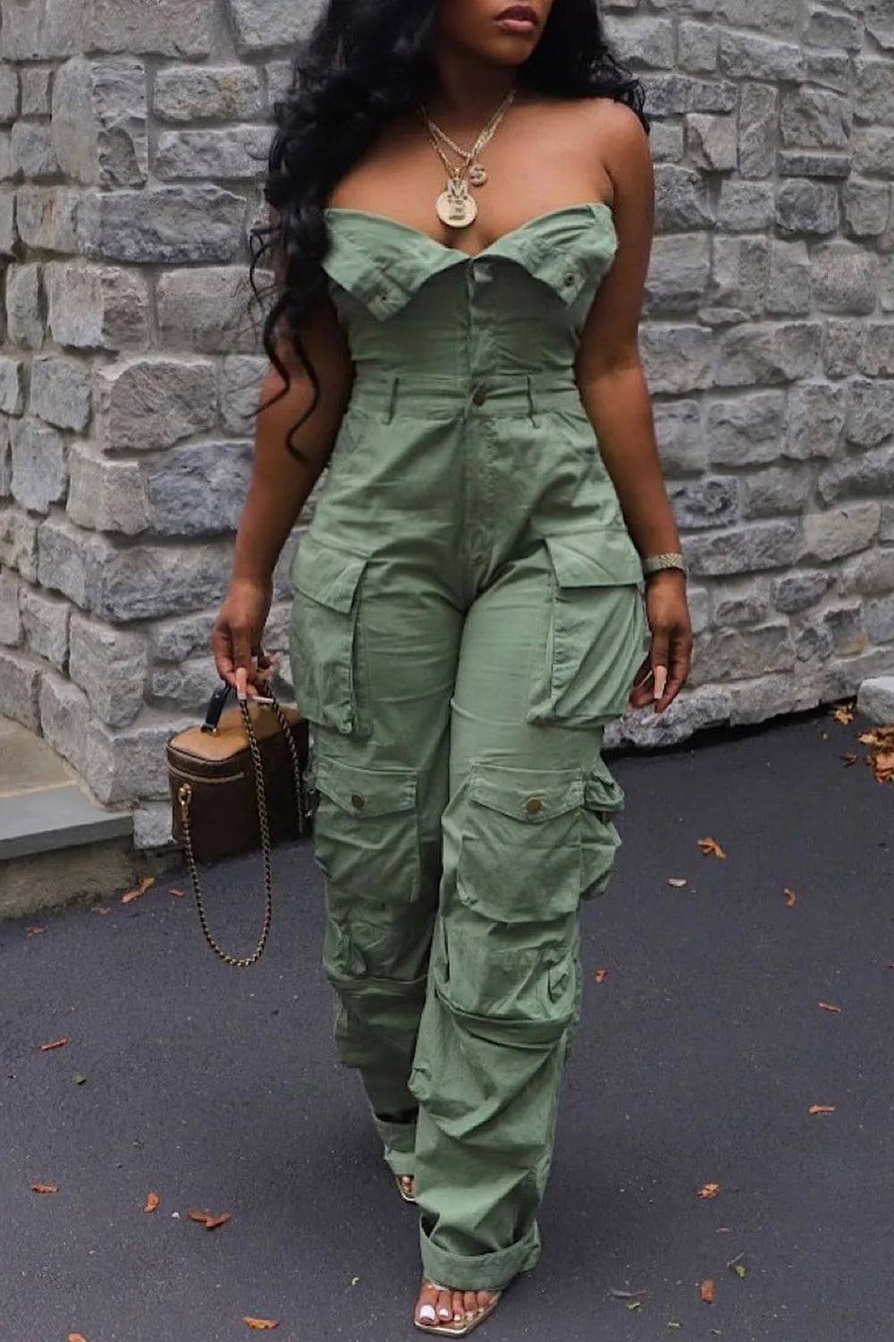 Plus Size Fashion Streetwear Denim Jumpsuit