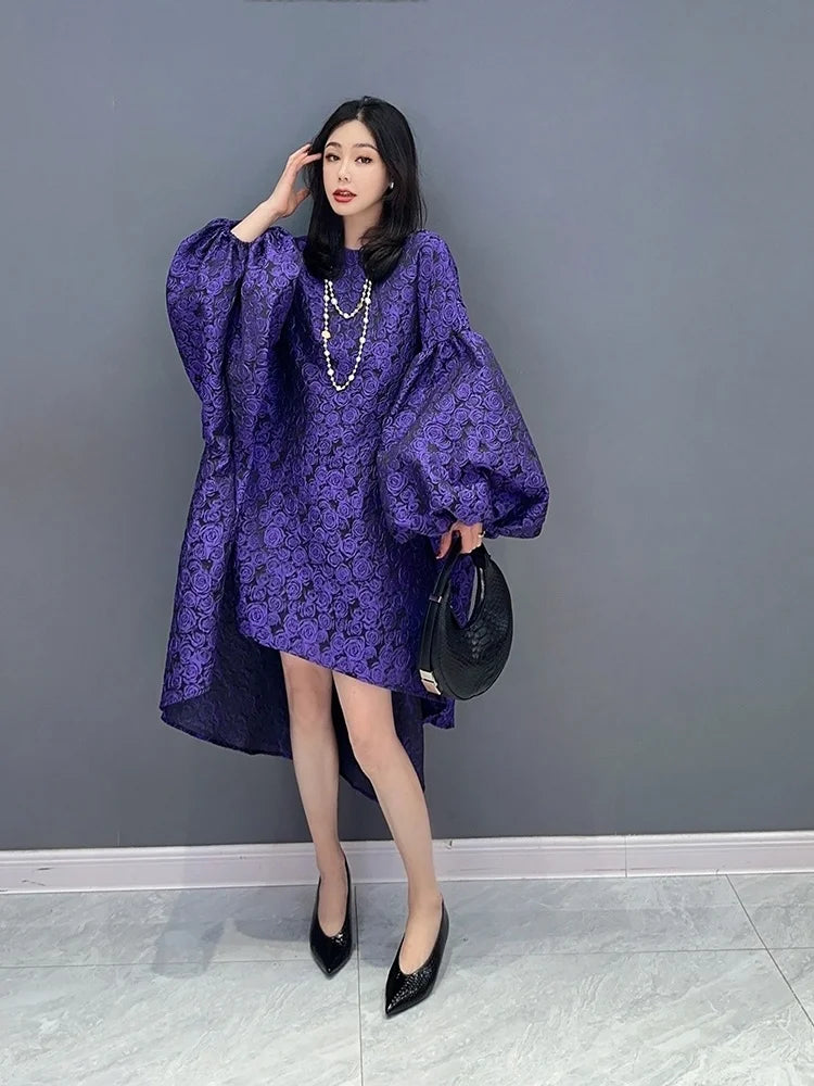 Flower Trendy Dress Purple