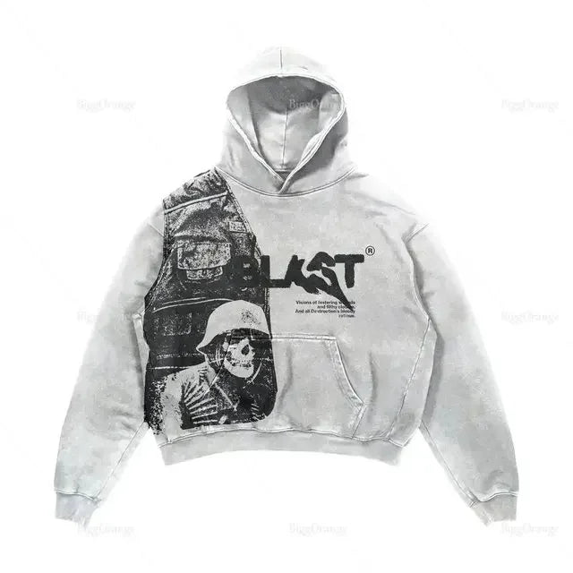 Oversized Letter Print Streetwear Hoodie