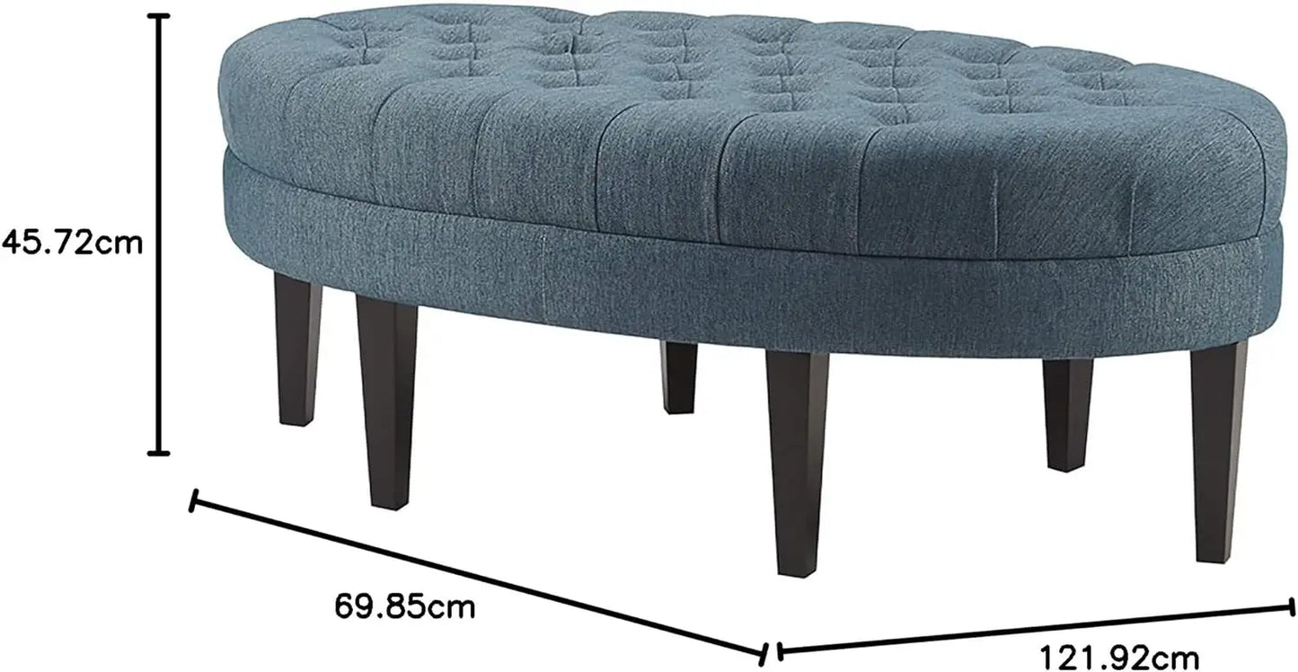 Oval Surfboard Tufted Cocktail Ottoman