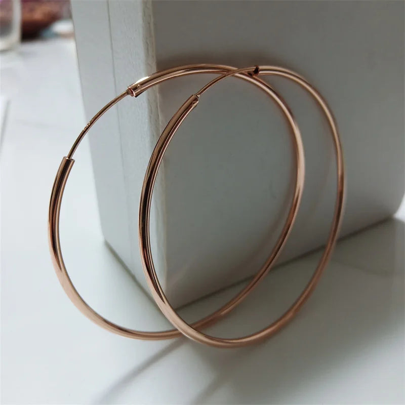 New Rose Gold Big Hoop Earrings