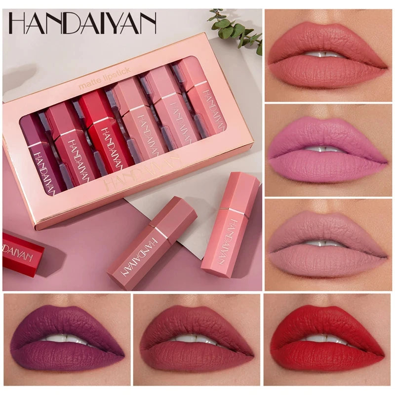 HANDAIYAN 6Pcs/Box Velvet Matte Lipstick