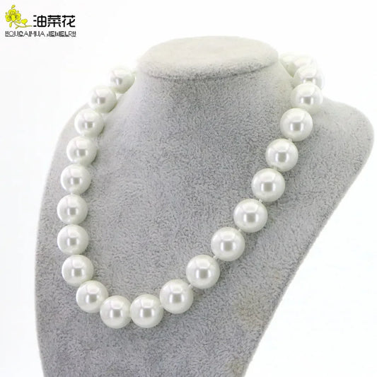 Big Pearl Necklaces 8-16mm Beads White Shell Pearl