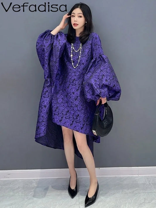 Flower Trendy Dress Purple