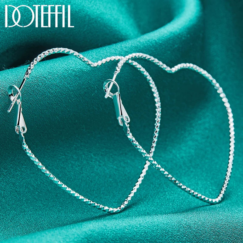 50mm Heart Hoop Earrings