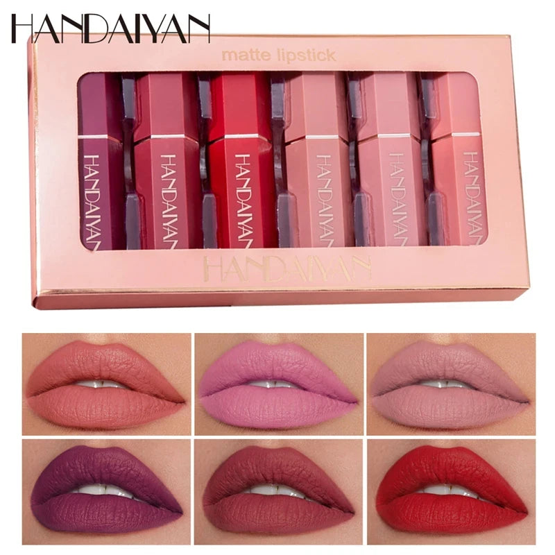 HANDAIYAN 6Pcs/Box Velvet Matte Lipstick