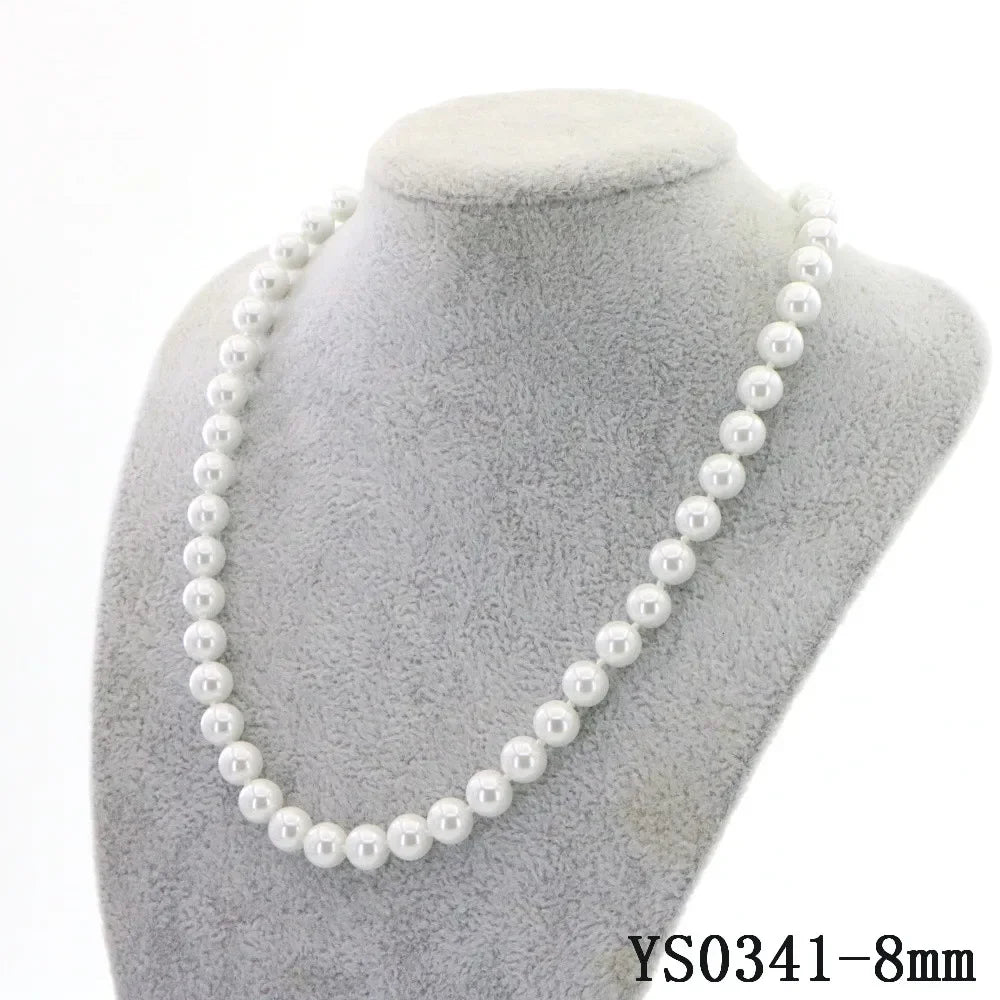 Big Pearl Necklaces 8-16mm Beads White Shell Pearl