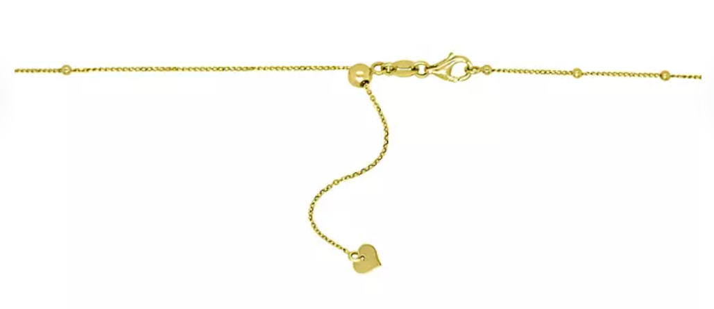 Mommy and Me 14K Yellow Gold Beaded Station Necklace, 11-15"