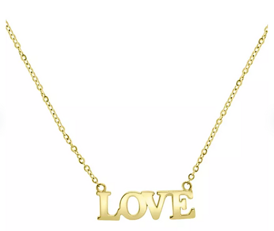 14K Yellow Gold "Love" Necklace