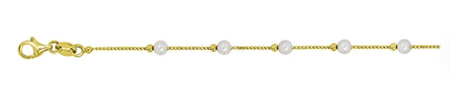 Mommy and Me 14K Freshwater Cultured Pearl and High Polish Bead Bracelet