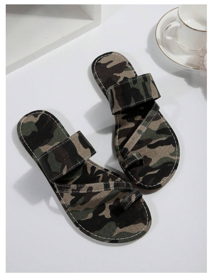 Women's Fashionable Camouflage Flat Sandals