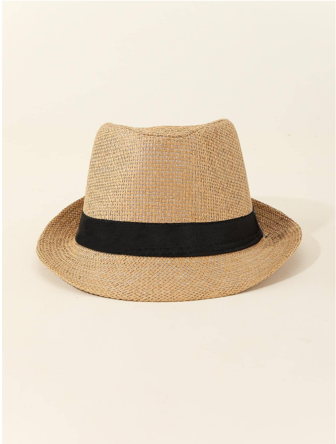 Breathable Linen Straw Jazz Hat, Casual Gentleman Fedora For Summer