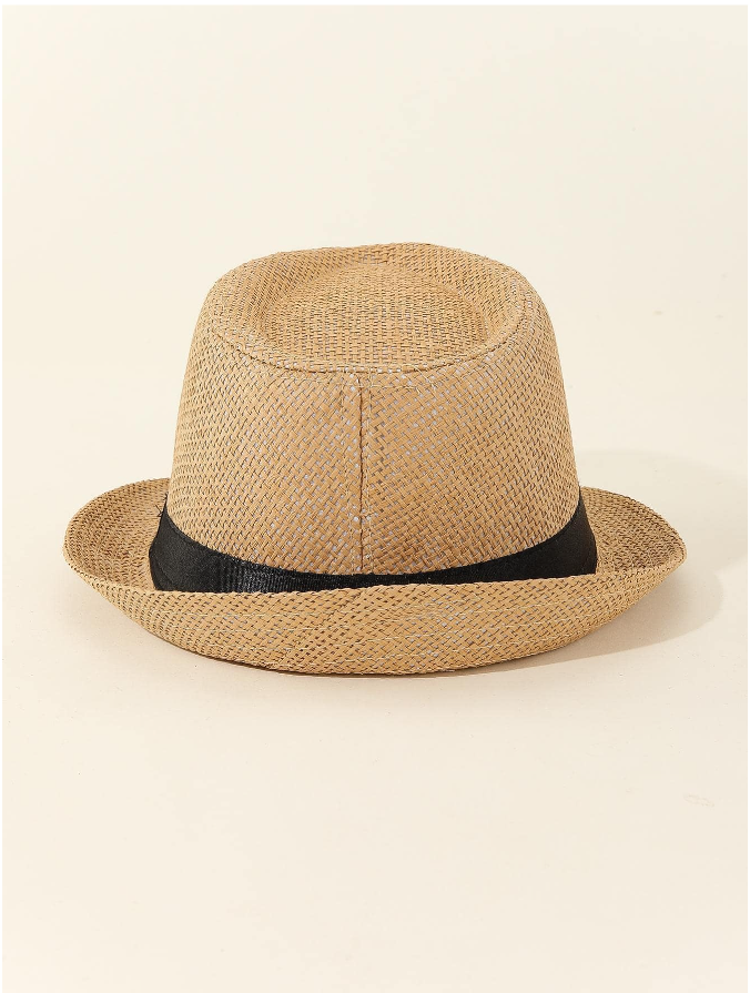 Breathable Linen Straw Jazz Hat, Casual Gentleman Fedora For Summer